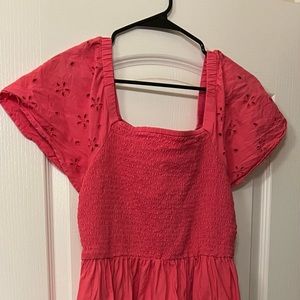 Beach lunch lounge Coral Pink Midi Dresss